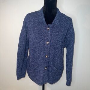 Eddie Bauer button down sweater 70% wool 30% silk womens PM